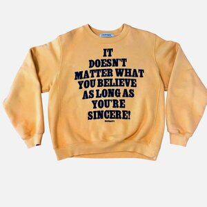 MADHAPPY Graphic Crewneck Sweatshirt Quote Print USA Gold Relaxed Unisex Fit M/L